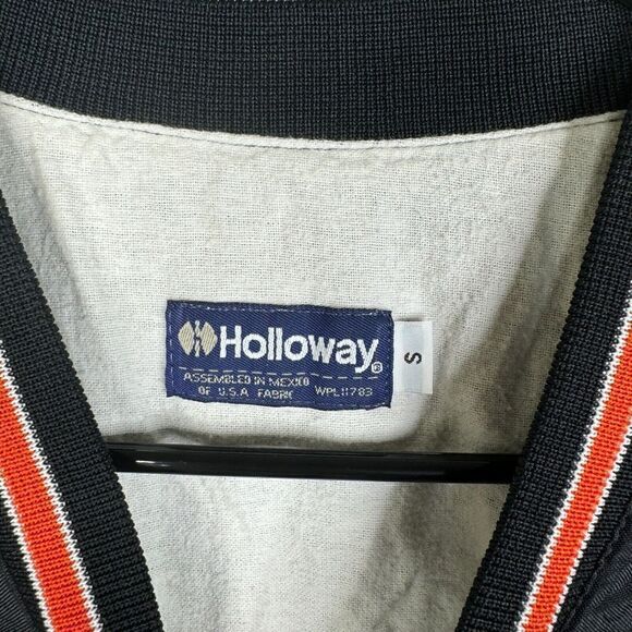 Vintage Holloway Pullover Windbreaker Size Small Lined Black Orange Embroidered - Picture 6 of 8